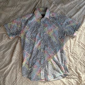 Robert Graham Button Down Patterned T-Shirt